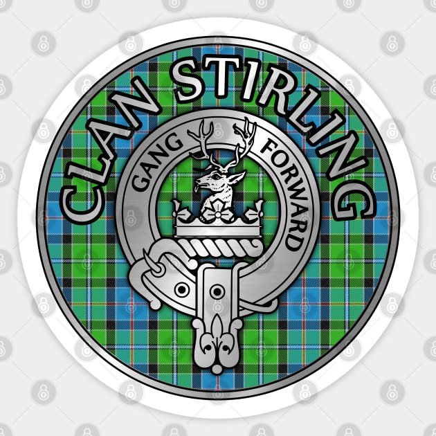 Clan Stirling Crest & Tartan Sticker by Taylor'd Designs